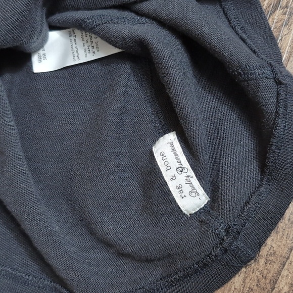 RAG & BONE Standard Issue Long Sleeve Henley Size Large In Charcoal Black - Picture 5 of 9